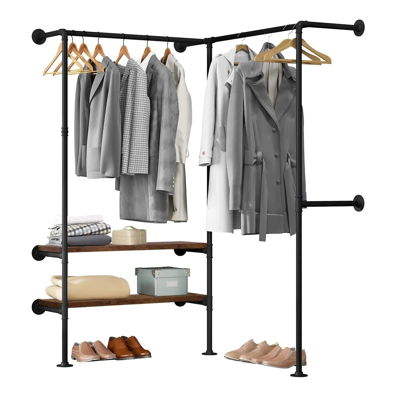 Feronza™ Wandgemonteerd Kledingrek met 2 Planken - Feronza